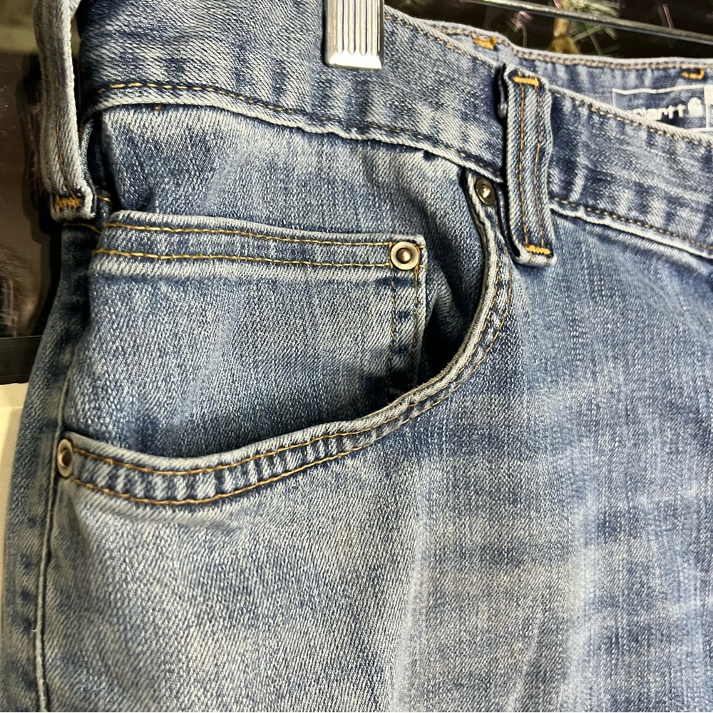 Carhartt Relaxed Fit Men’s Jeans 36x30 Blue Denim – Workwear – Distressed Fade - Picture 6 of 10